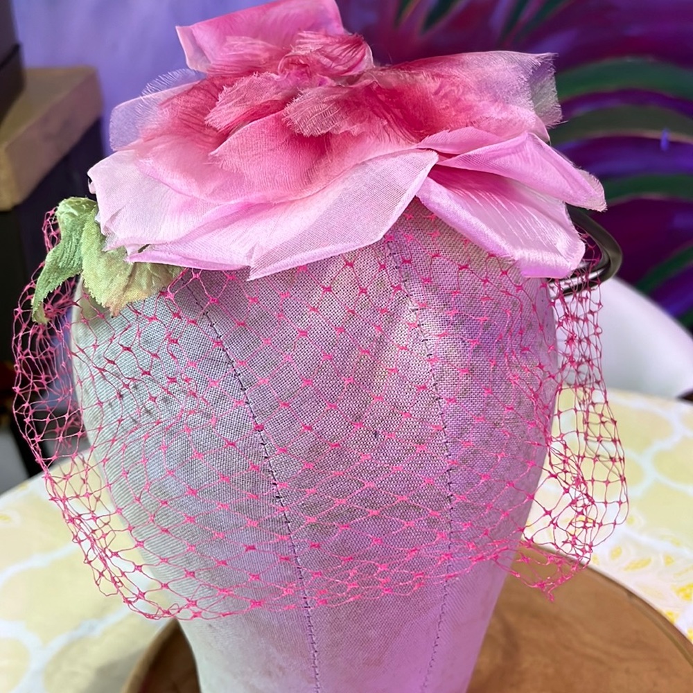 Pink Rose Facinator